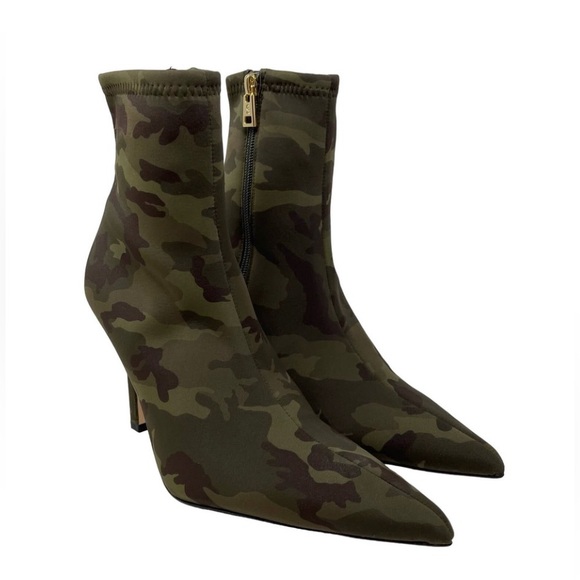 GOOD AMERICAN NEOPRENE KICKSTAND BOOTIE CAMO NWOB - Picture 3 of 13